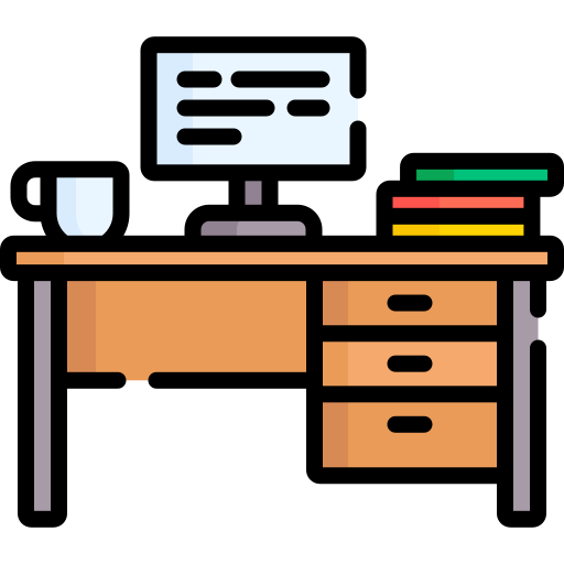 میز تحریر و کامپیوتر